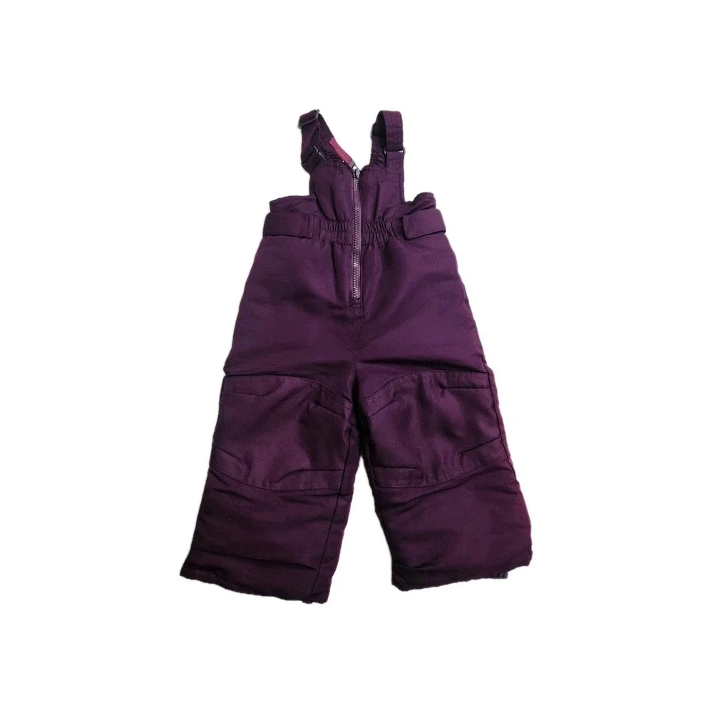 CHEROKEE 12M TODDLER BIBS SNOW PANTS PURPLE ADJUSTABLE WAIST